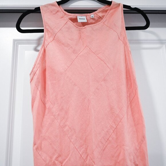 Aspesi Medium 100% Linen Peach Summer Shift Dress - Picture 3 of 9